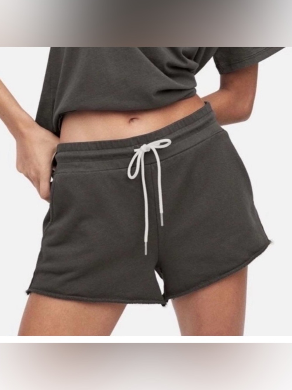 Mate the Label Organic Terry Lounge Shorts Charcoal XS